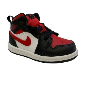 Jordan 1 Mid Black Fire Red (TD) NIB 6C